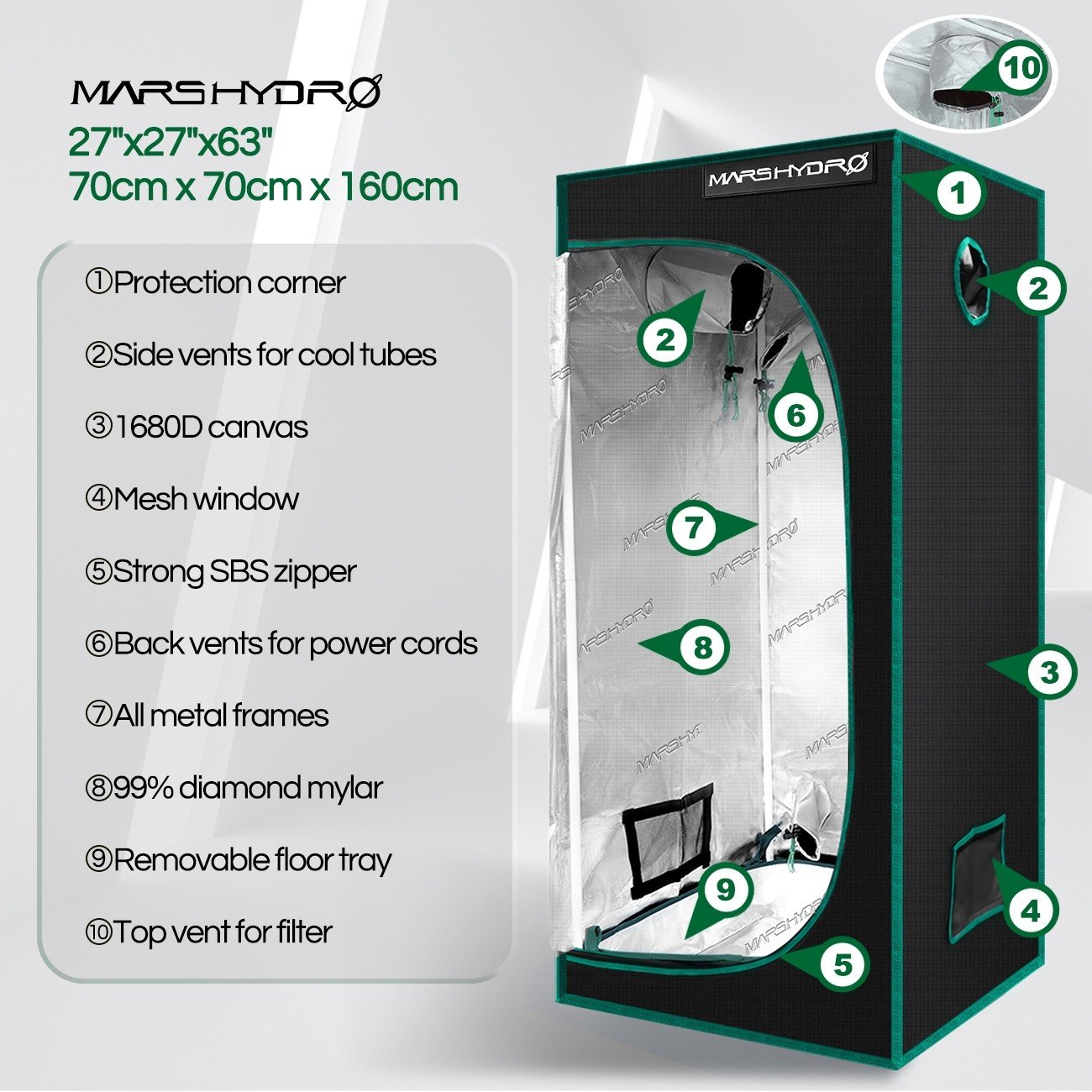 Mars Hydro 70x70x160 Grow Tent