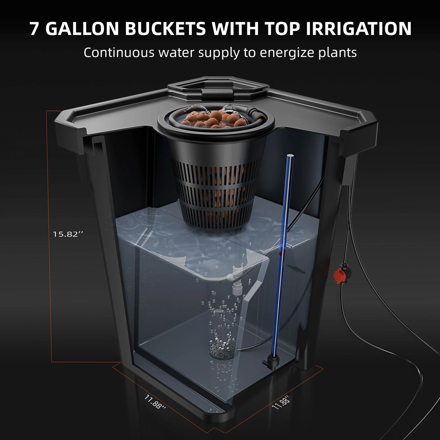 Spider Farmer DWC Hydroponics System med Top Drip Kit – 7 Gallon 2 Emner