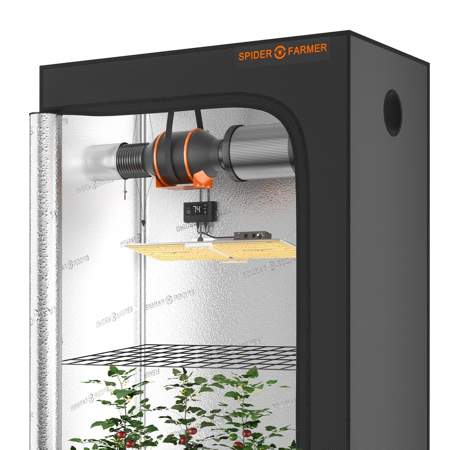 Spider Farmer SF2000 EVO Full Growers Kit 120x60x180 250W 3,14 µmol/J Full Spectrum LED Grow Light Grow Kit